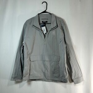 Kenneth Cole Mens Grey Techni-Cole Quarter Zip‎ Anorak Jacket Size L